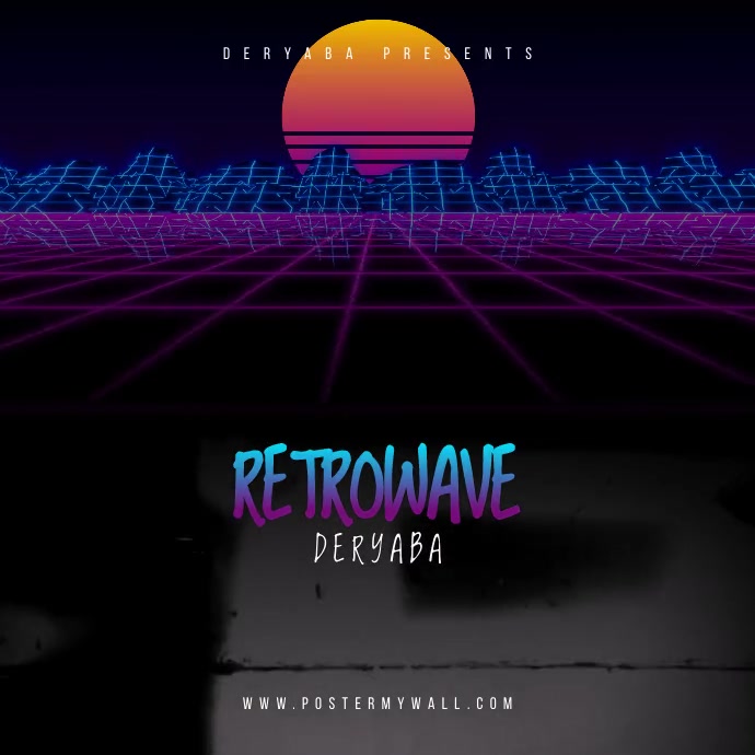 Retro Wave Cd Retrowave Neon Dark Video Album CD Cover Template | PosterMyWall