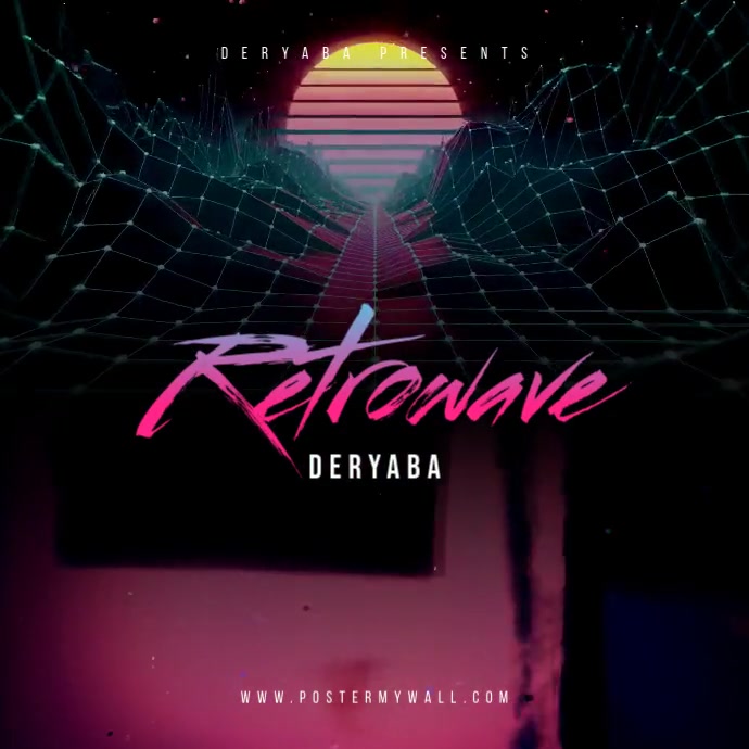 Retro Wave Cd Retrowave Neon Dark Video Album CD Cover Template | PosterMyWall