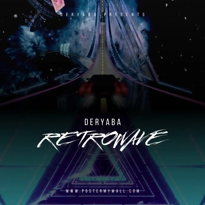 Retro Wave Cd Retrowave Neon Dark Video Album CD Cover Template | PosterMyWall