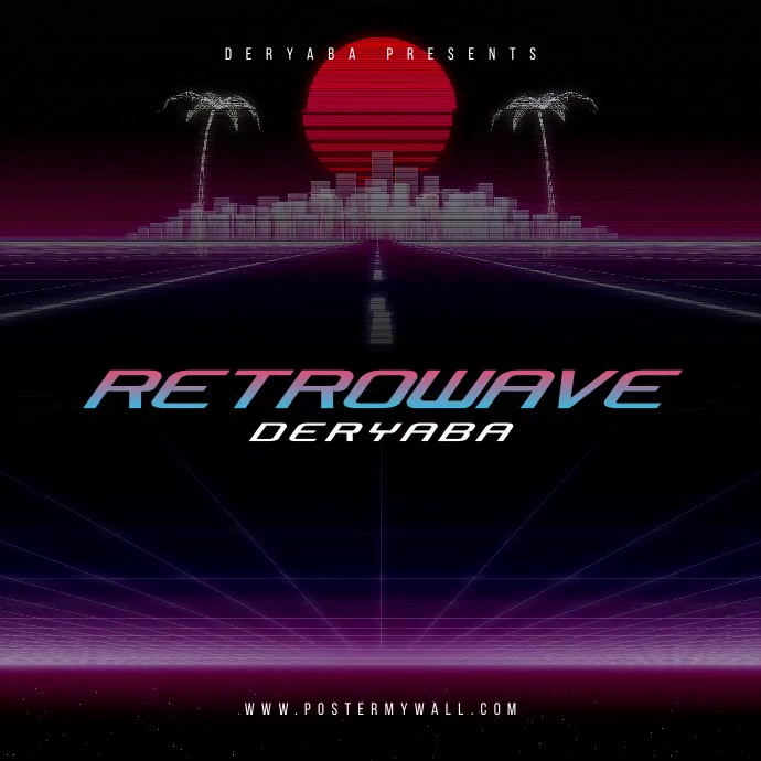 Retro Wave Cd Retrowave Neon Dark Video Album CD Cover Template | PosterMyWall