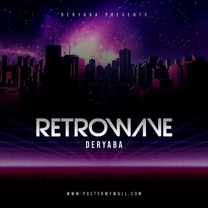 Retro Wave Cd Retrowave Neon Dark Video Album CD Cover Template | PosterMyWall