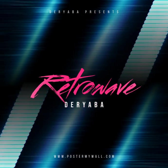 Retro Wave Cd Retrowave Neon Dark Video Album CD Cover Template | PosterMyWall