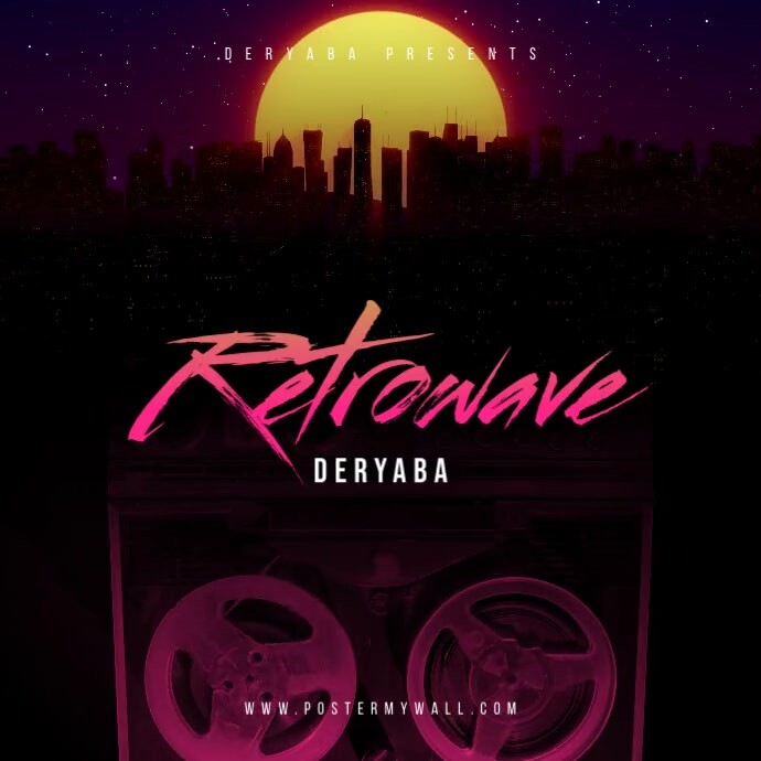 Retro Wave Cd Retrowave Neon Dark Video Album CD Cover Template | PosterMyWall