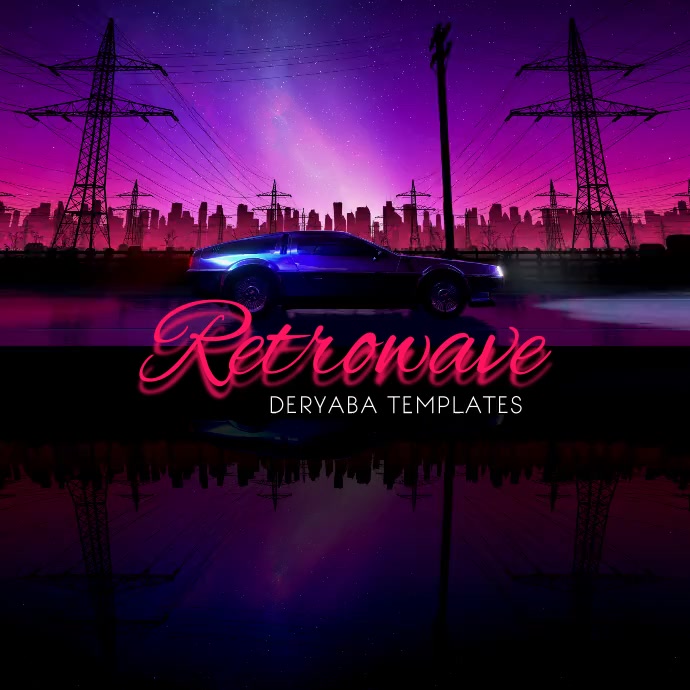 Retrowave Video 80's Car Video CD Cover Template | PosterMyWall