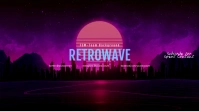 Retrowave youtube channel art banner template