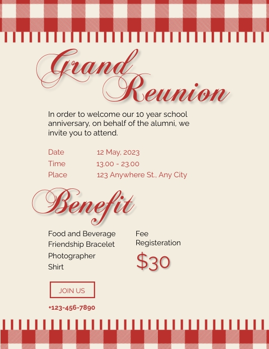 Reunion Flyer Post Template PosterMyWall