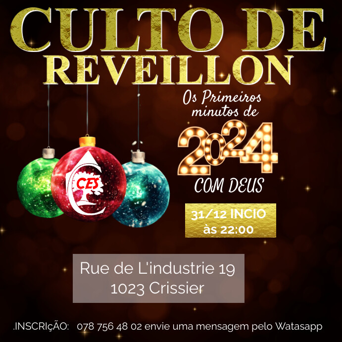 Reveillon - Culto - celebraçao - ano novo Instagram-Beitrag template