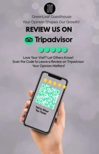 Tripadvisor Review Promo | Animated QR Feedback Video Template for Business Tabloid
