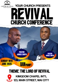 revival church conference flyer A6 template