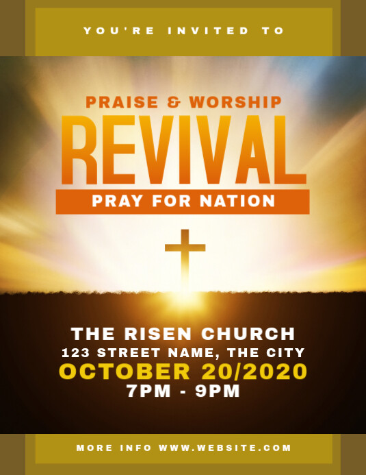 Revival Church Flyer Løbeseddel (US Letter) template