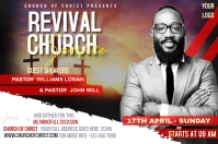白色 Church Revival Service Poster Template