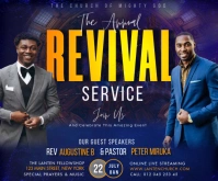 Revival Church Service Retângulo médio template