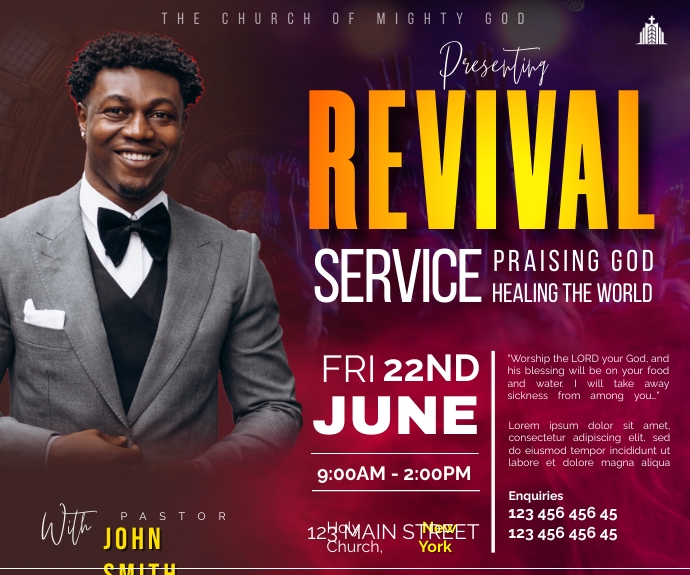 Kebaktian Kebangunan Rohani Templat | PosterMyWall