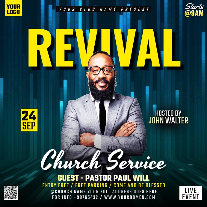 Copy of REVIVAL CHURCH SERVICE | PosterMyWall