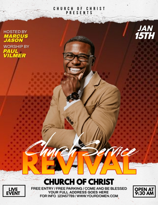 REVIVAL CHURCH SERVICE Template | PosterMyWall