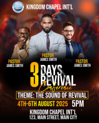 revival conference flyer Instagram Portrait template