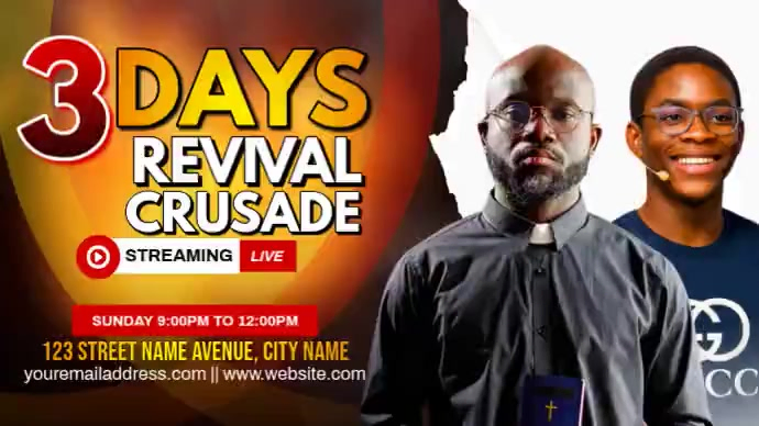 Revival Crusade YouTube Thumbnail Video Template | PosterMyWall