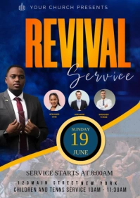 Revival Service A2 template