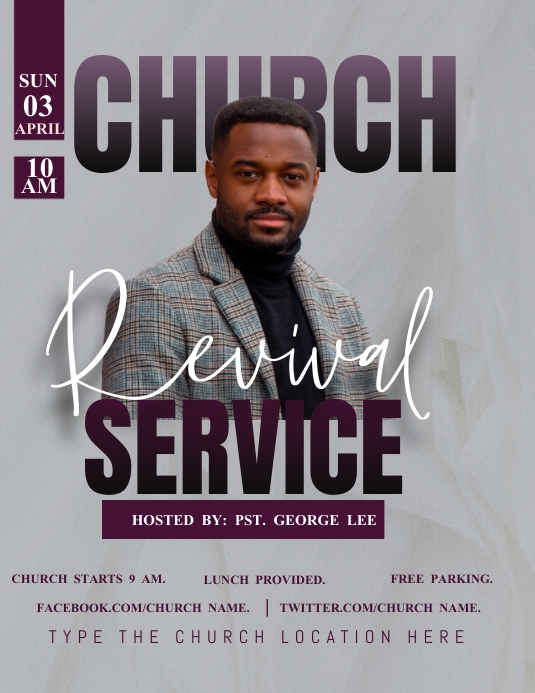 Revival service poster Template PosterMyWall