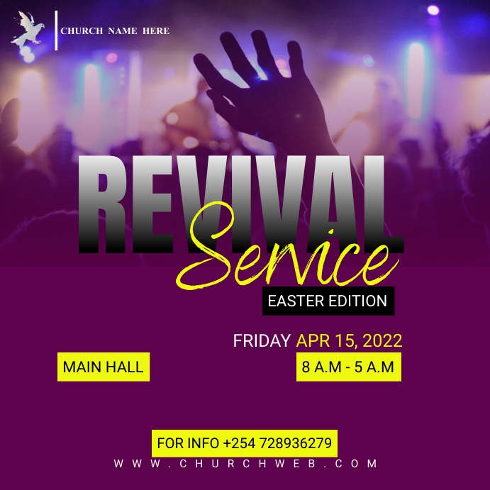 Revival service poster Template PosterMyWall