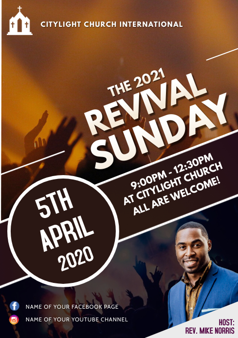 REVIVAL sunday church flyer A3 template