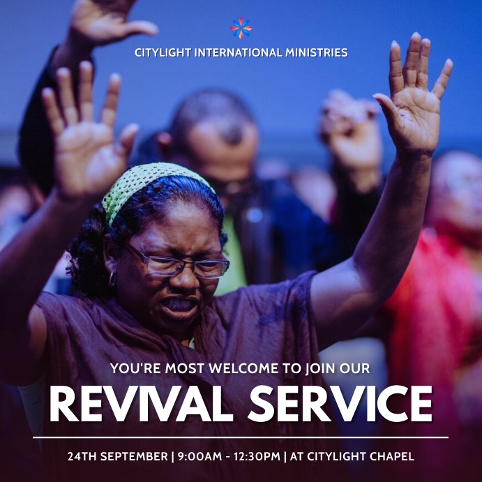 Brosur Template Kebaktian Gereja Minggu Kebangunan Rohani | PosterMyWall