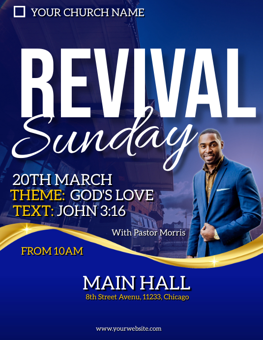 revival sunday flyer Template PosterMyWall