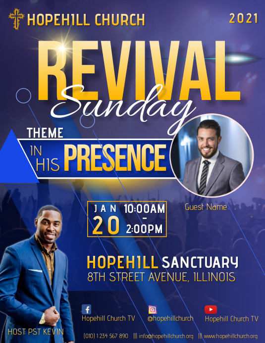 revival sunday flyer Template PosterMyWall