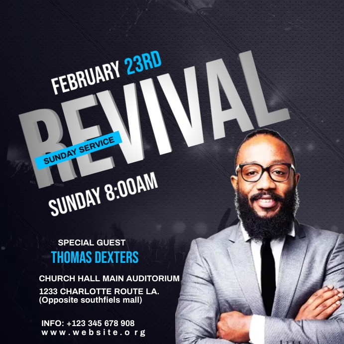 revival sunday service Instagram-opslag template
