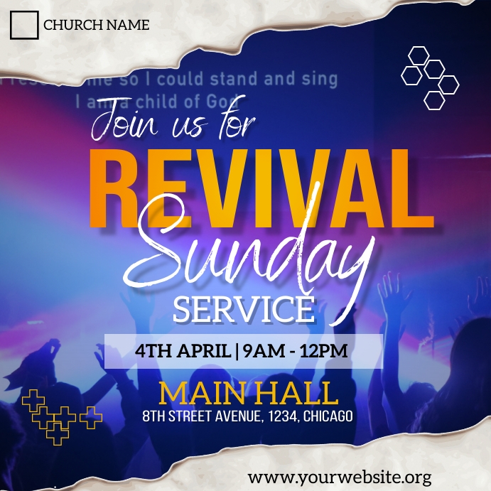 Copy of revival sunday service flyer PosterMyWall