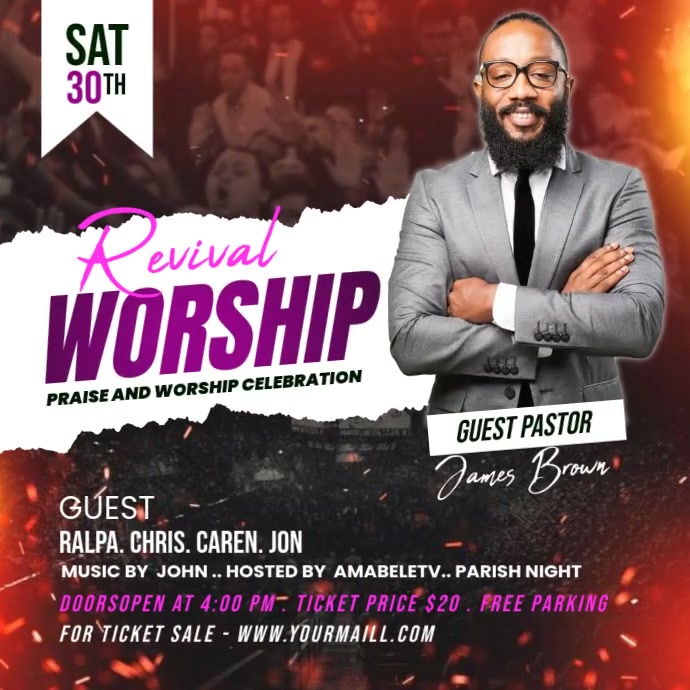 Revival Worship Church Template | PosterMyWall