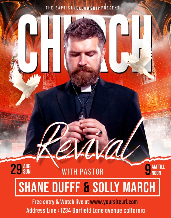 Brosur Gereja Penyembahan Kebangunan Rohani Templat | PosterMyWall