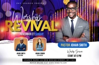 Revival Worship Church Flyer ป้าย template