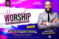 Revival worship flyer Label template