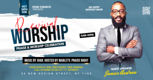 Revival worship flyer โฆษณาบน Facebook template