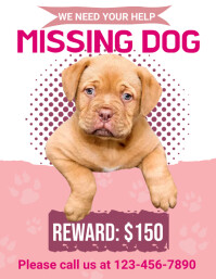 Rewarded Missing Dog Flyer template