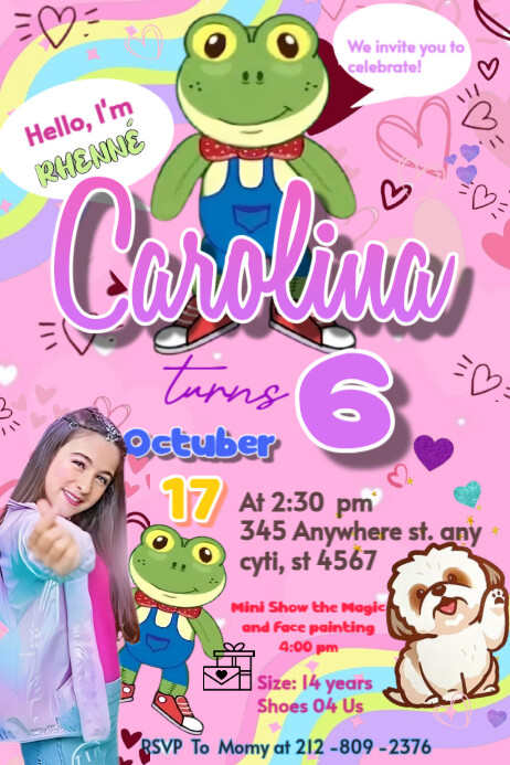 Plantilla de Rhenne Laura campos invitation Brithday party temple ...