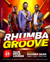 Rhumba music groove cuban rumba festival band concert performance event promotion flyer template Instagram Portrait
