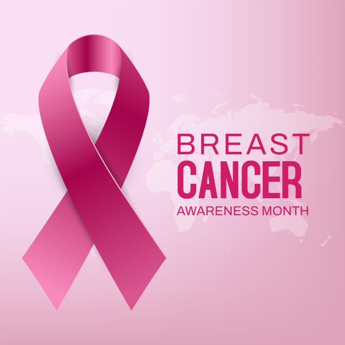 Ribbon breast Cancer awareness month Template PosterMyWall