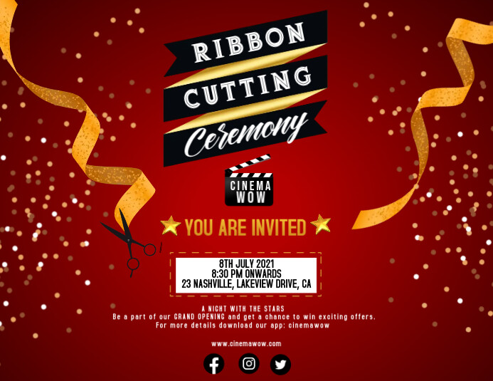 Ribbon cutting ceremony Flyer Template PosterMyWall