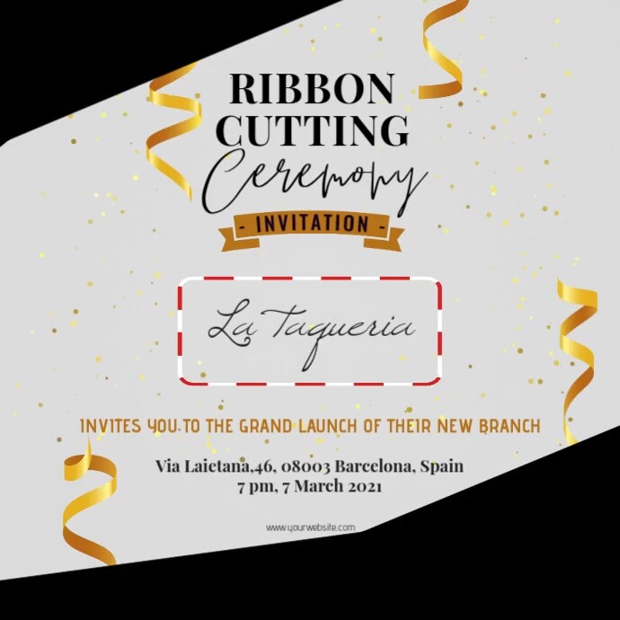 Cutter Cut Invitation Ribbon Cutting Invitation Template