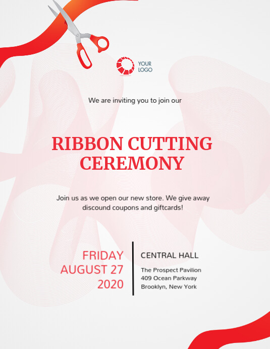 Ribbon cutting Event Invitation Template Flyer (US Letter)