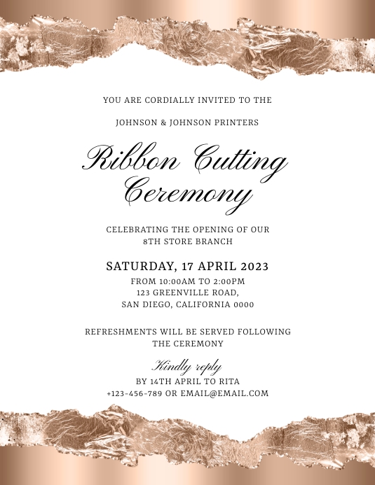 Cutter Cut Invitation Ribbon Cutting Invitation Template