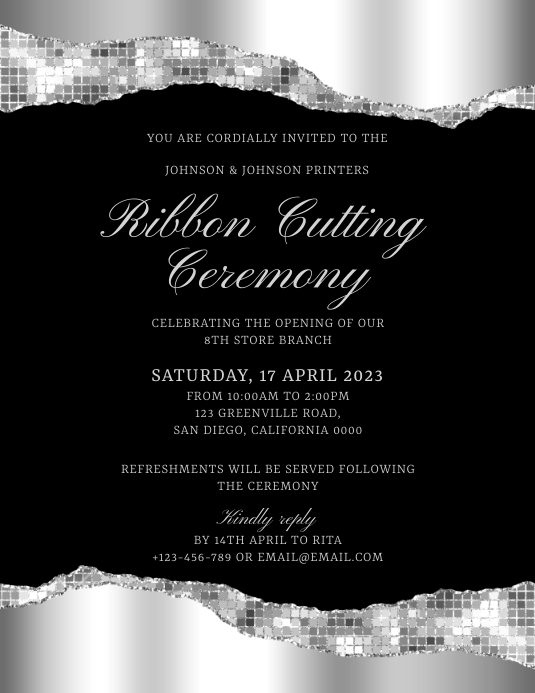 Ribbon Cutting Launch Party Invitation Templa Template | PosterMyWall