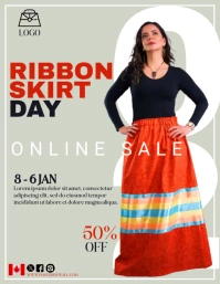 Ribbon Skirt Day Flyer (US Letter) template