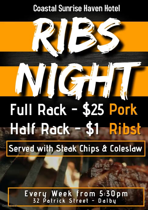 Poster Ribs Ribs Night Template | PosterMyWall