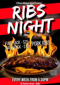 Advertising Ribs BBQ ribs Offer Promotion Poster Flyer Template | PosterMyWall