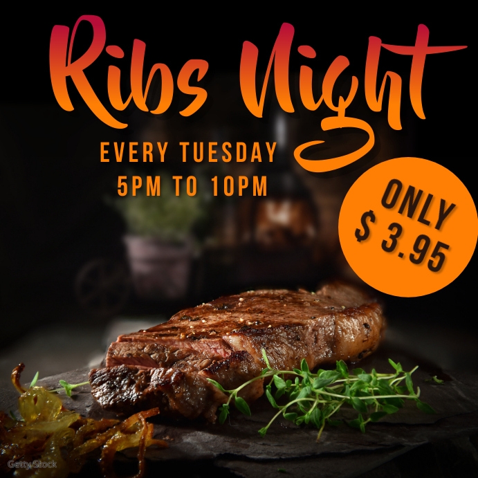 Copy of ribs night | PosterMyWall