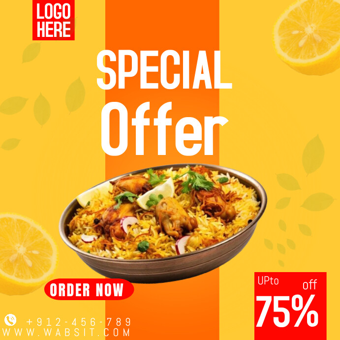 Rice biryani flyer instagram post Template | PosterMyWall
