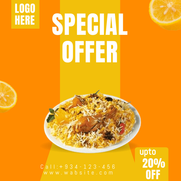 Rice biryani flyer instagram post Template | PosterMyWall